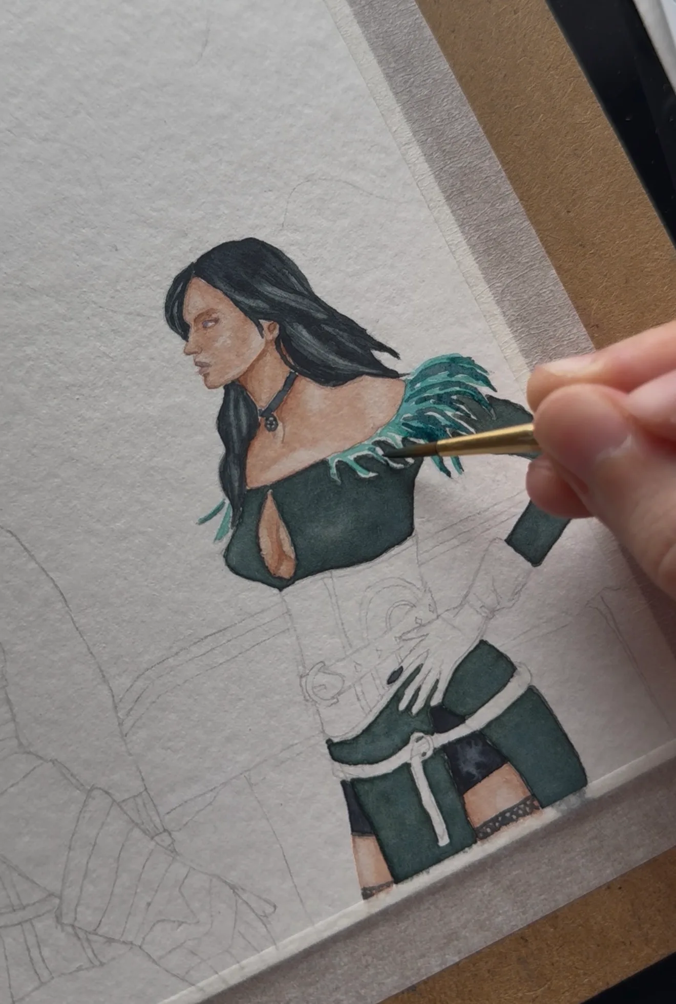 Yennefer & Geralt Watercolor Painting