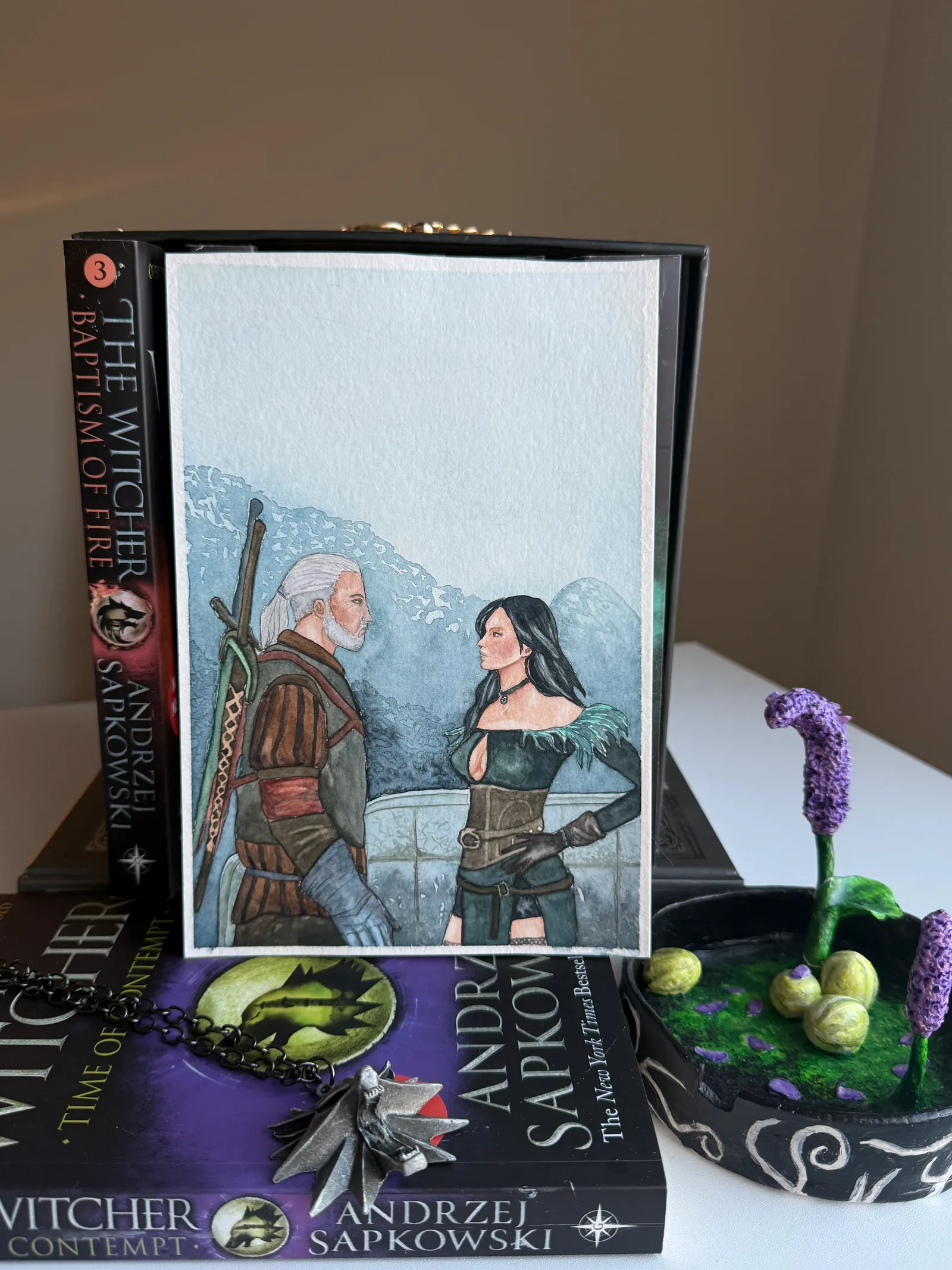 Yennefer & Geralt Watercolor Painting