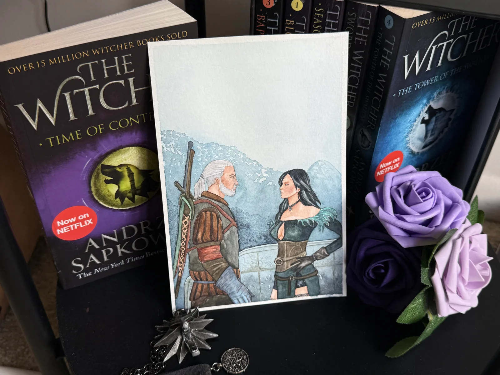 Yennefer & Geralt Watercolor Painting